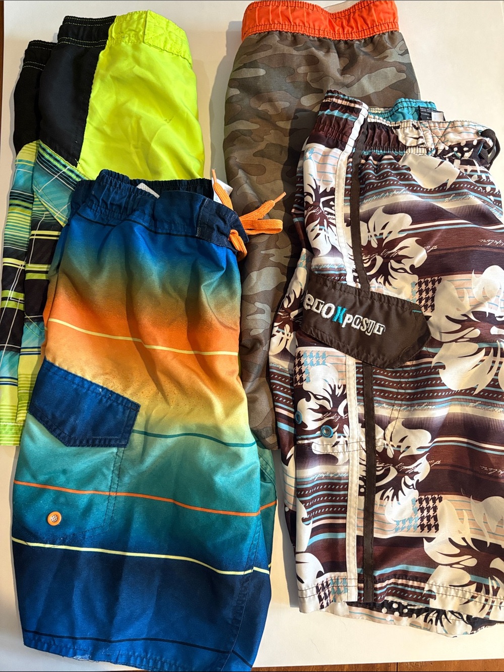 Lot of 4 - Boys size Medium Swim Trunks